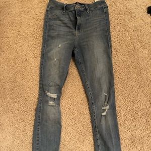 blue ripped jeans from hollister